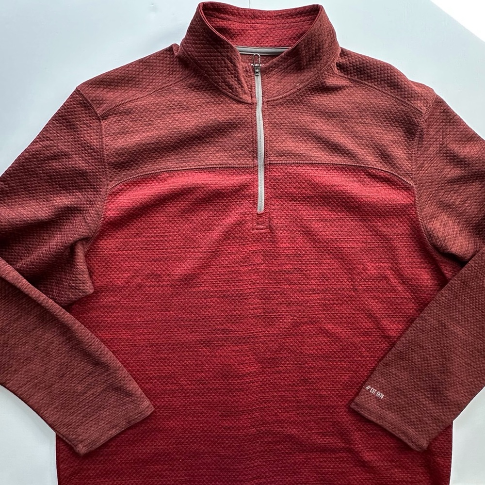 G.H Bass two tone red 1/4 zip long sleeve pullover sweater men’s large